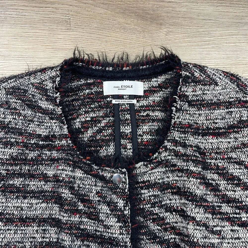 Isabel Marant Jacket Womens 44 Gray Etoile Designer Wool Boucle - Picture 2 of 11